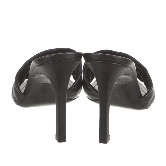 Louis Vuitton Black LV Monogram Mules - Size IT39 - Picture 4 of 5